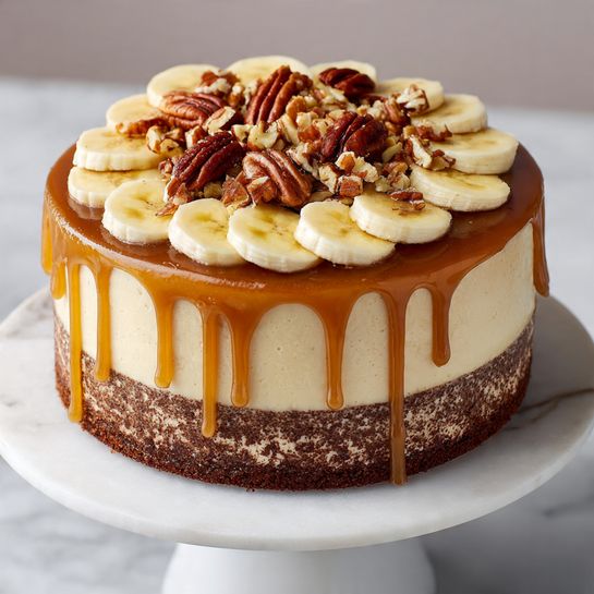 Banana Pecan Caramel Drip Cake Recipe
