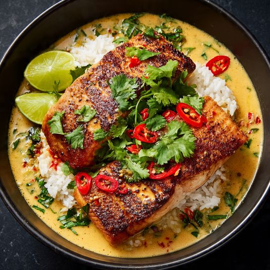 Coconut Curry Salmon with Jasmine Rice Recipe