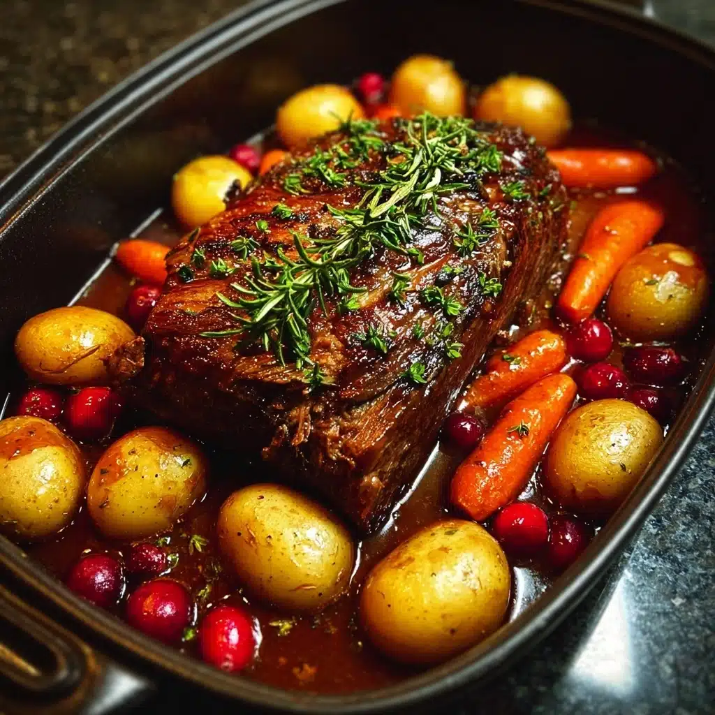 Slow-Braised Beef Roast with Cranberry Balsamic Glaze Recipe - Recipe Image