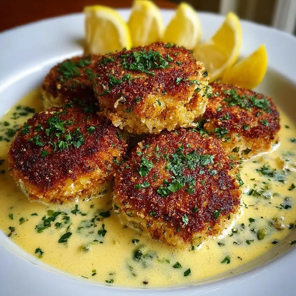 Lemon Pecorino Crusted Chicken with Creamy Lemon Sauce Recipe - Recipe Image