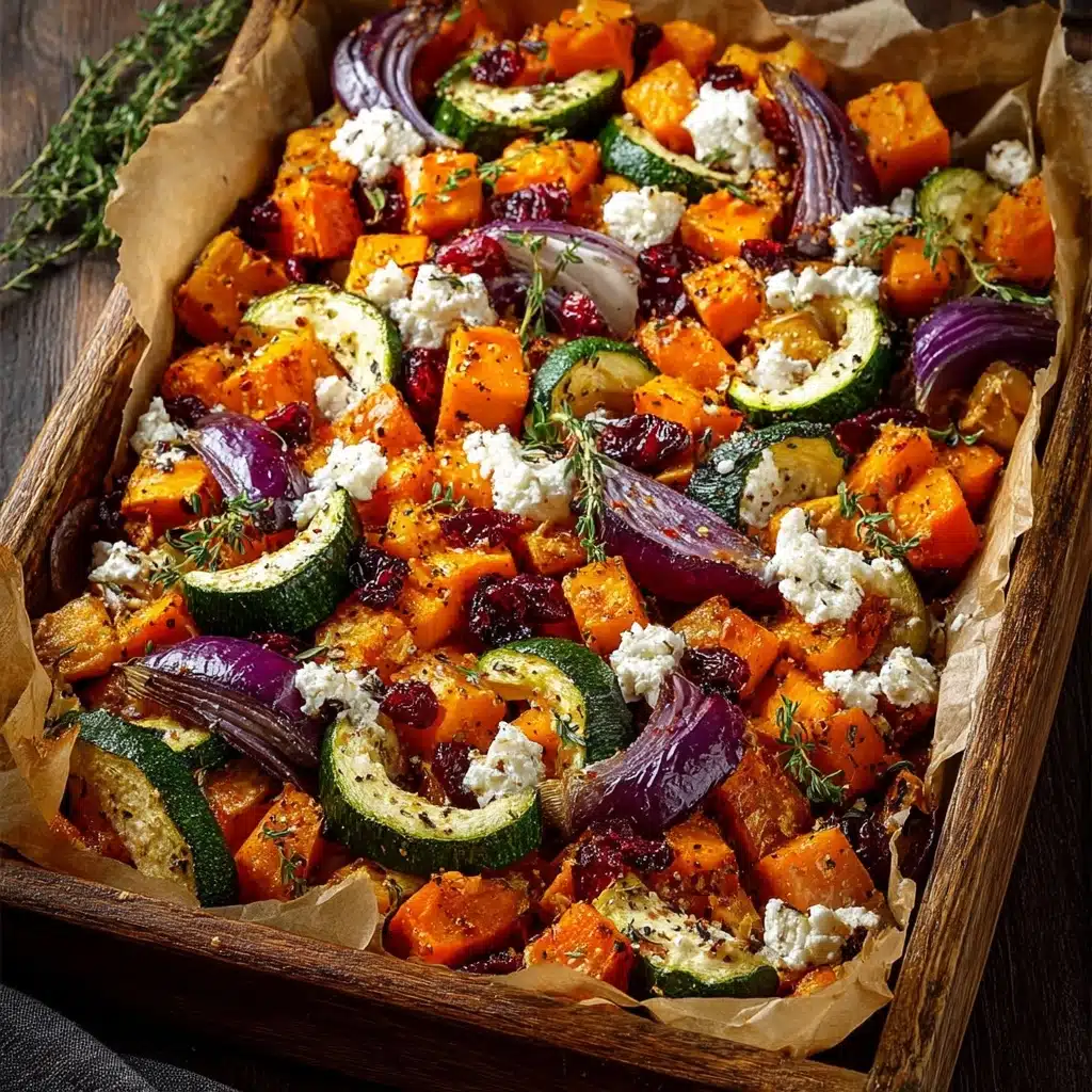 Caramelized Fall Veg Medley with Feta & Cranberry Honey Recipe