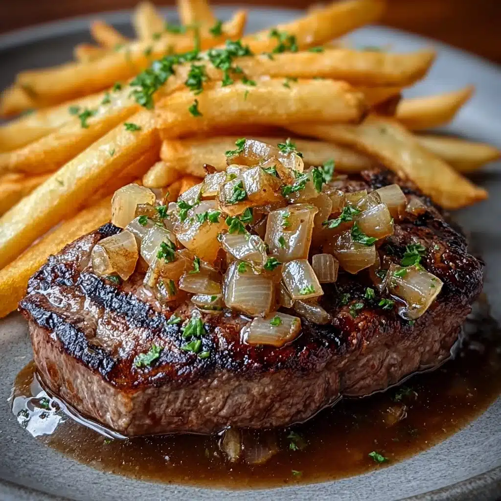 ramelized Onions and Crispy French Fries Recipe - Recipe Image