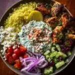 Greek Chicken Souvlaki Bowls with Lemon Garlic Sauce Recipe