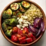 Greek Roasted Veg Bowl with Feta & Honey Drizzle Recipe