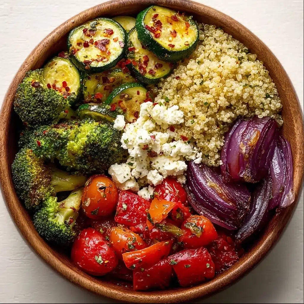 Greek Roasted Veg Bowl with Feta & Honey Drizzle Recipe - Recipe Image