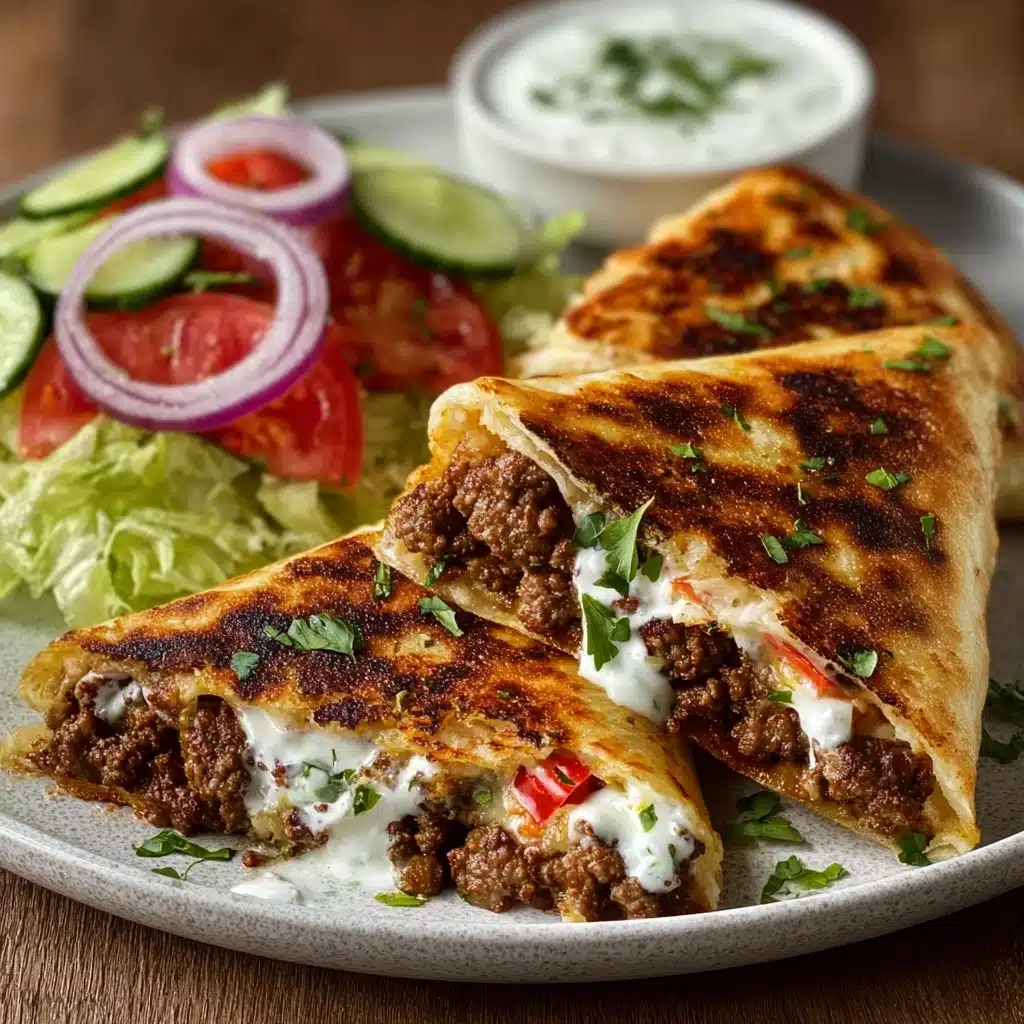 Mediterranean Ground Beef Pita Wraps Recipe - Recipe Image