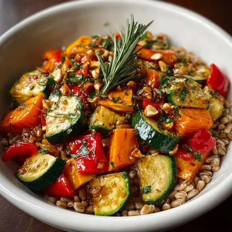 Warm Farro Bowl with Honeyed Vegetables Recipe