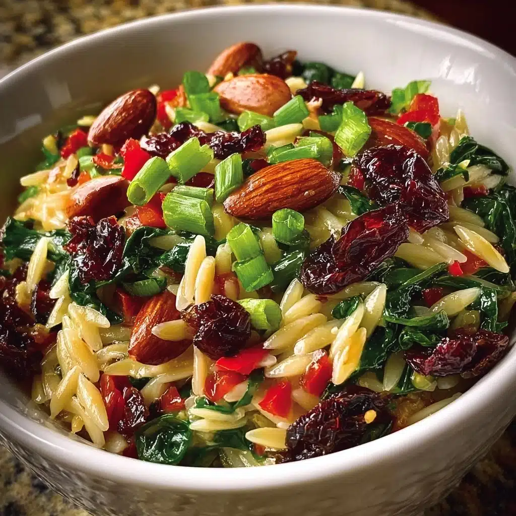 Bok Choy and Orzo Salad with Cranberries and Almonds Recipe