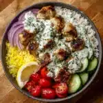 Greek Chicken Souvlaki Bowls with Lemon Herb Sauce Recipe