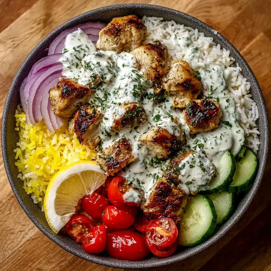 Greek Chicken Souvlaki Bowls with Lemon Herb Sauce Recipe
