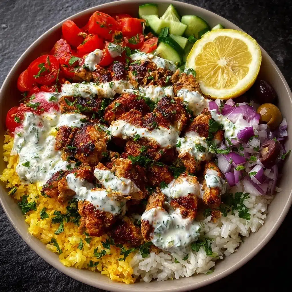 Greek Chicken Gyro Bowls with Creamy Feta Sauce Recipe