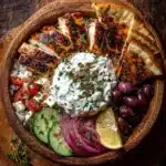 Greek Chicken Gyro Bowls with Tzatziki Sauce Recipe