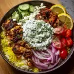 Greek Chicken Souvlaki Bowls with Tzatziki Sauce Recipe