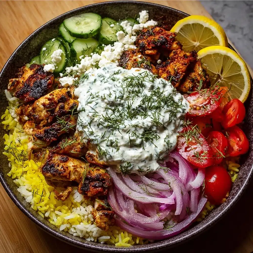 Greek Chicken Souvlaki Bowls with Tzatziki Sauce Recipe