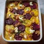 Layered Beet & Potato Gratin with Goat Cheese & Walnuts Recipe