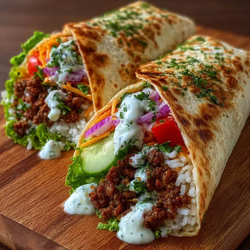 Greek Beef Wraps with Lemon Herb Feta Sauce Recipe