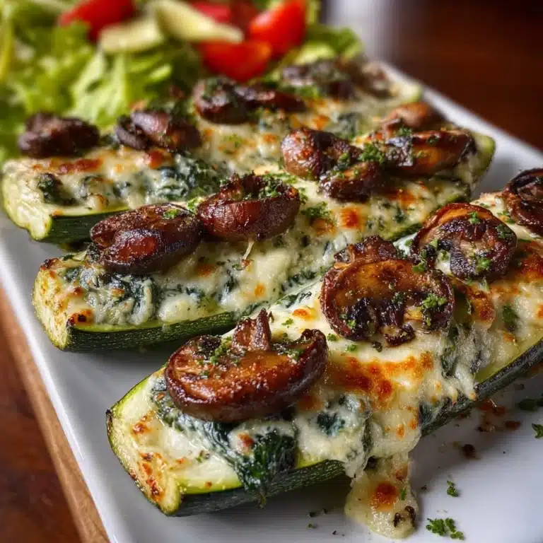 Spinach, Mushroom, and Ricotta Stuffed Zucchini Recipe
