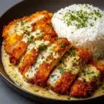 Cajun Crunch Chicken with Creamy Garlic Pepper Gravy Recipe