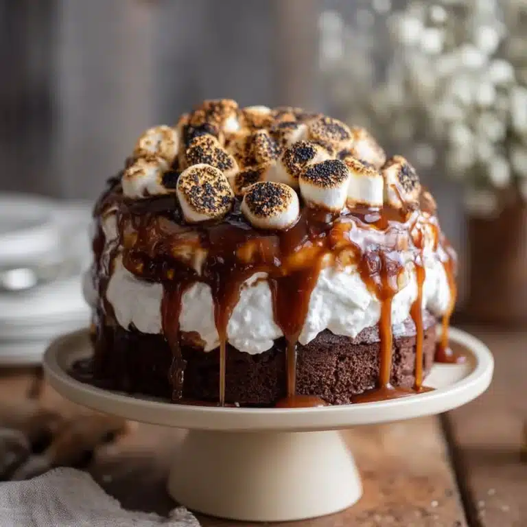 Fudgy Chocolate Cake with Marshmallows Recipe