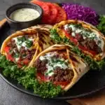 Greek Beef Wraps with Yogurt Feta Sauce Recipe