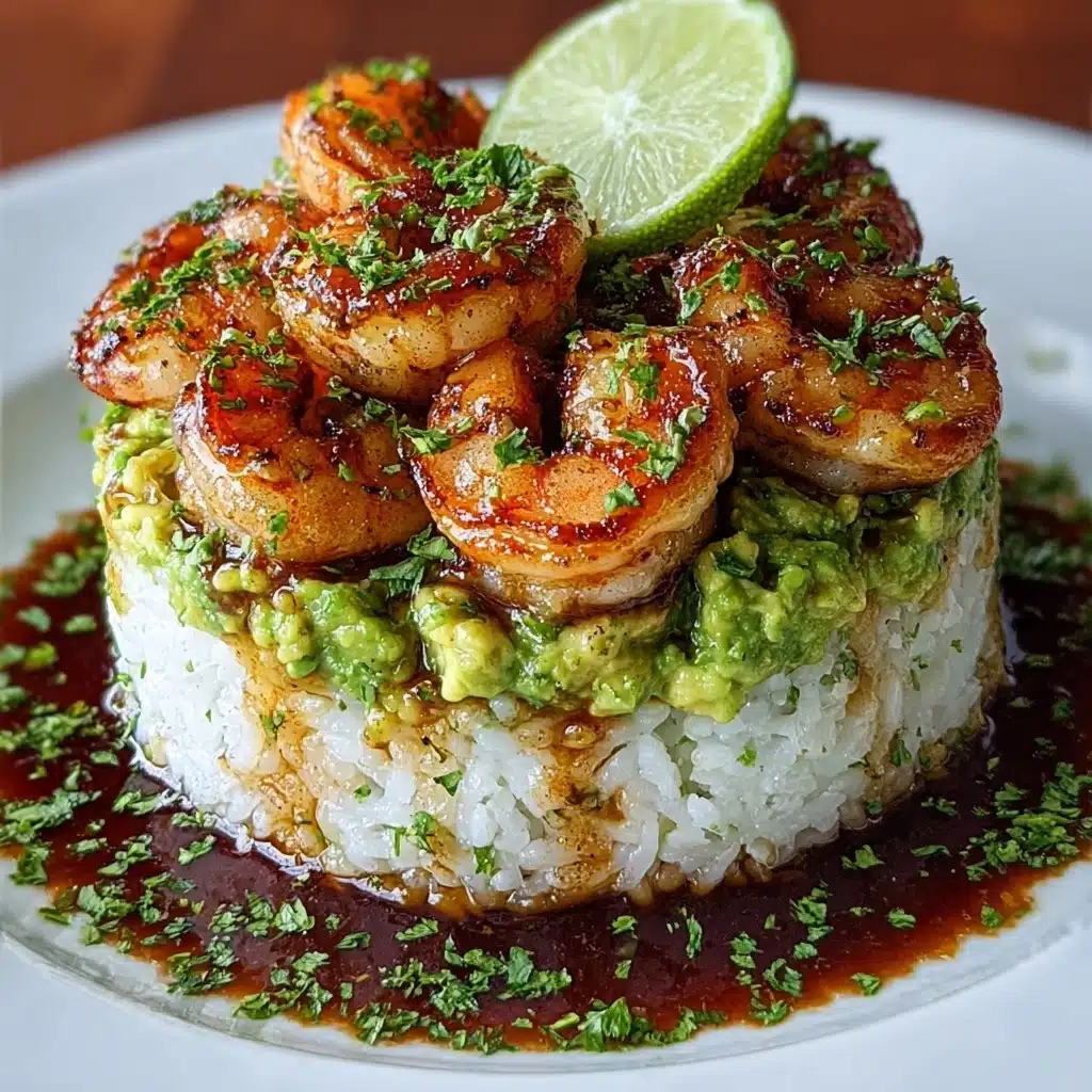 o Rice Stack with Cilantro Avocado Sauce Recipe - Recipe Image