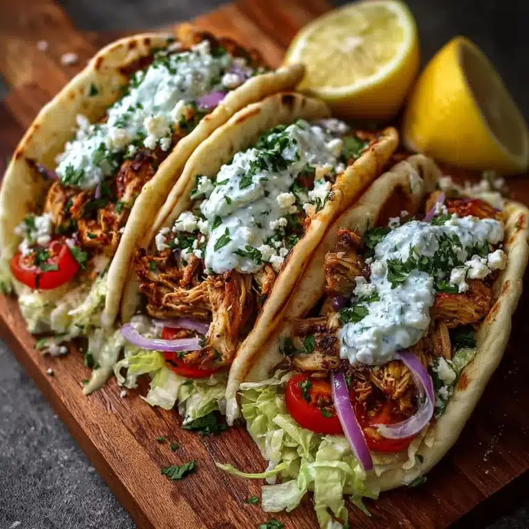 Mediterranean Chicken Gyros with Creamy Feta Tzatziki Recipe