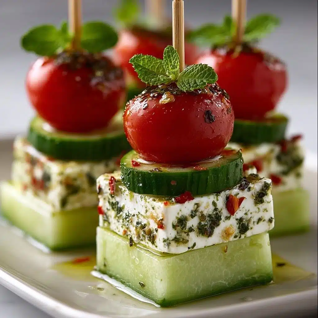 Greek Feta & Cucumber Bite Skewers Recipe - Recipe Image