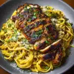 Garlic Cajun Chicken with Cheesy Mozzarella Linguine Recipe