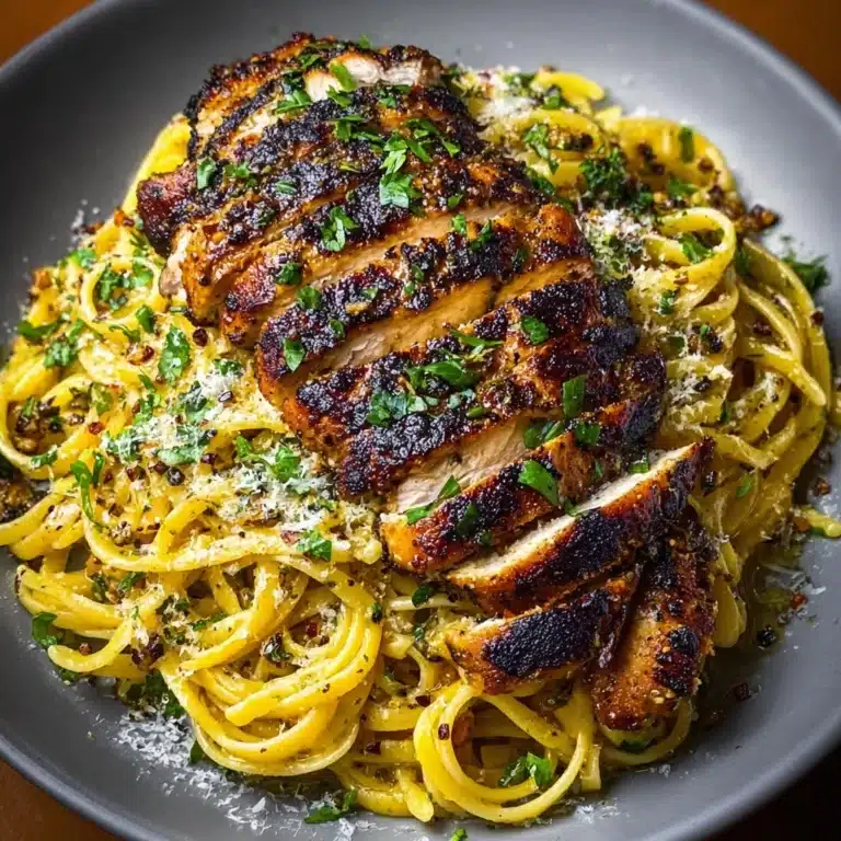 Garlic Cajun Chicken with Cheesy Mozzarella Linguine Recipe