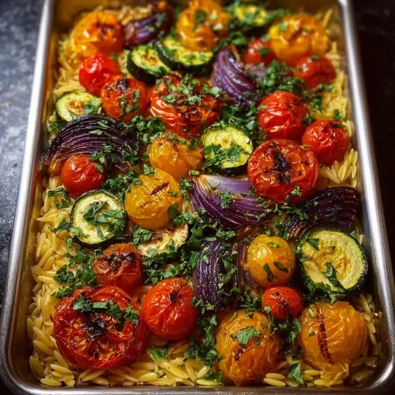 Creamy Orzo with Roasted Vegetables Recipe