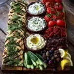 Greek Appetizer Board with Lemon Feta, Olives & Flatbread Recipe