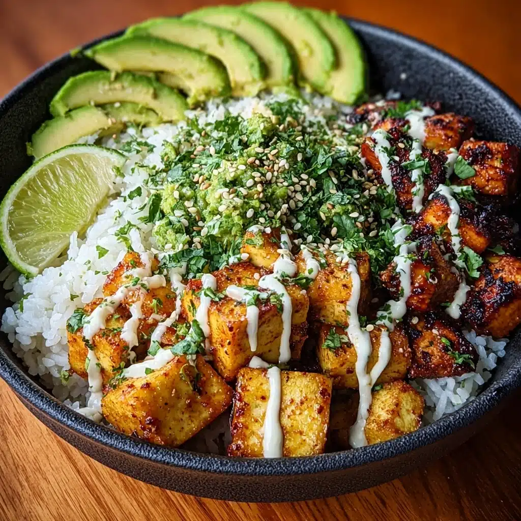 Honey Lime Chicken & Avocado Bowl with Lemon Yogurt Drizzle Recipe