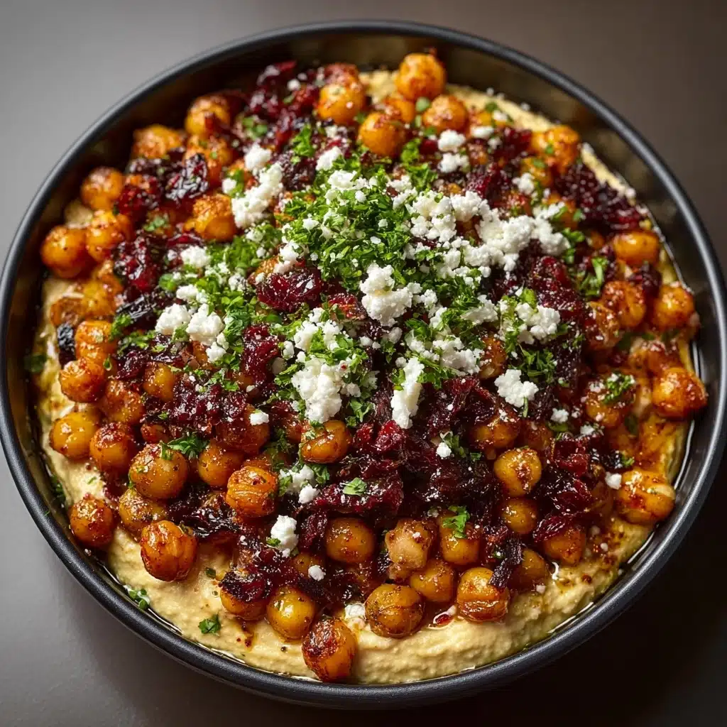 Feta and Cranberry Chickpeas with Lemon Tahini Vinaigrette Recipe - Recipe Image