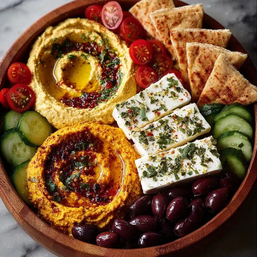 Mediterranean Grazing Board with Feta Trio & Hummus Dips Recipe - Recipe Image