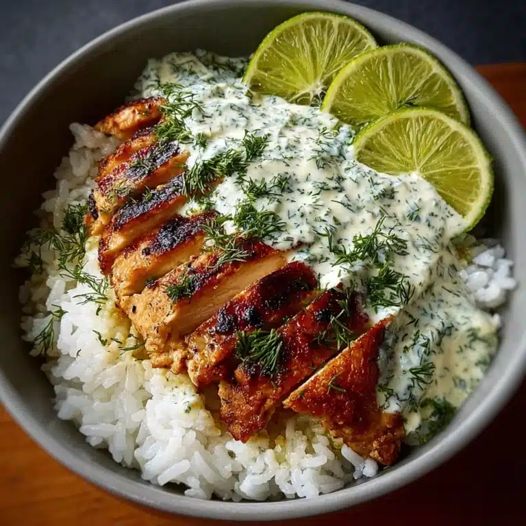 Honey Lime Chicken Rice Bowl with Whipped Feta & Herbs Recipe