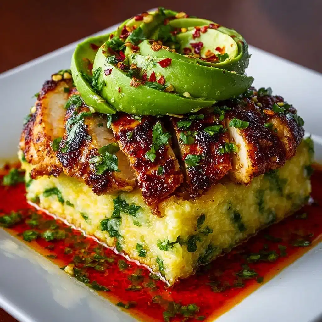 Honey Lime Chicken & Avocado Roasted Cauliflower Rice Stack Recipe - Recipe Image