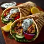 Greek Chicken Gyro Wraps with Spicy Garlic Yogurt Recipe