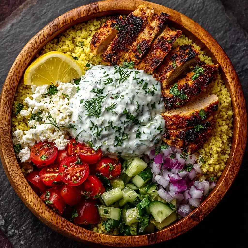 Greek Chicken Gyro Bowl with Garlic Tzatziki Feta Recipe