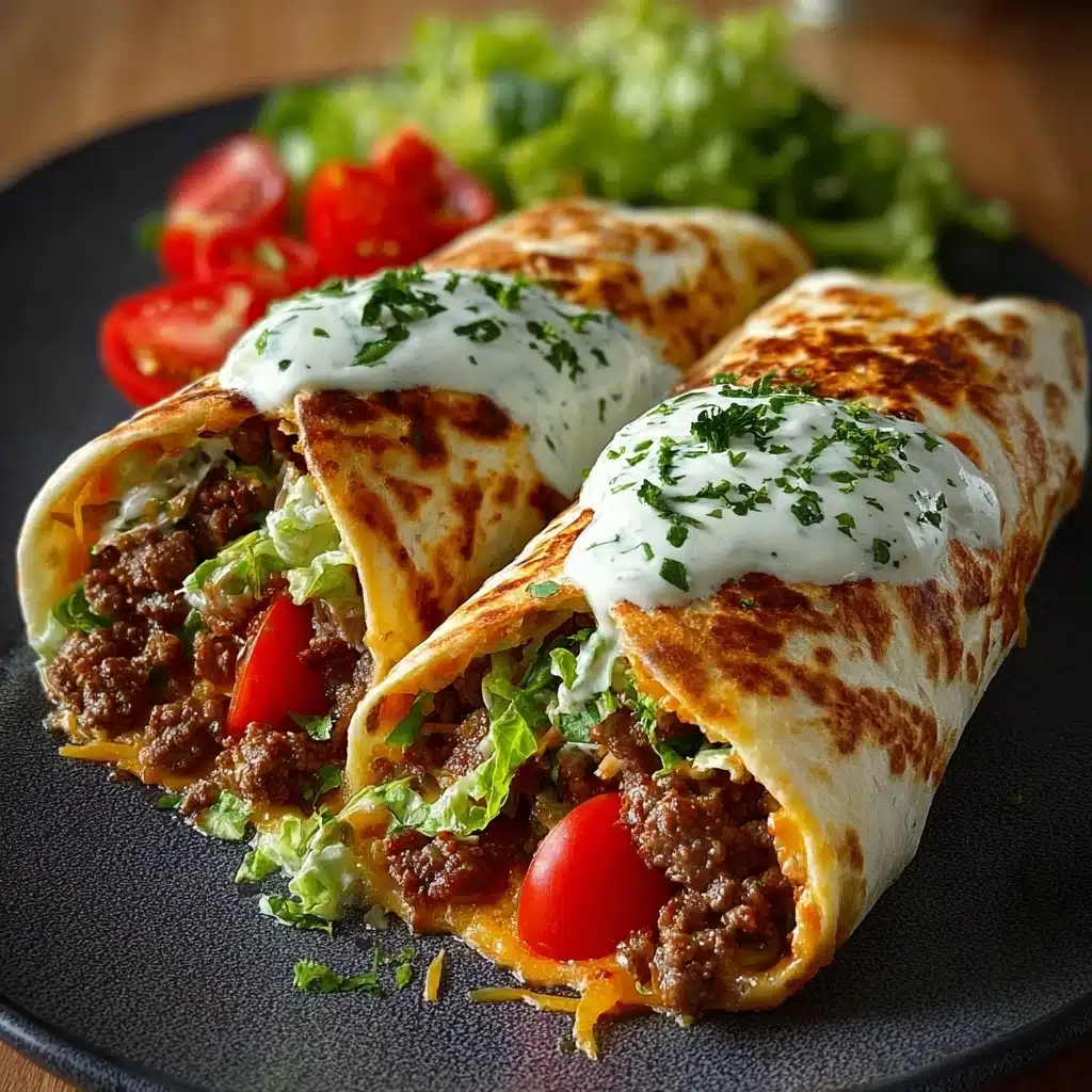 Greek Beef Wraps with Minted Feta Sauce Recipe