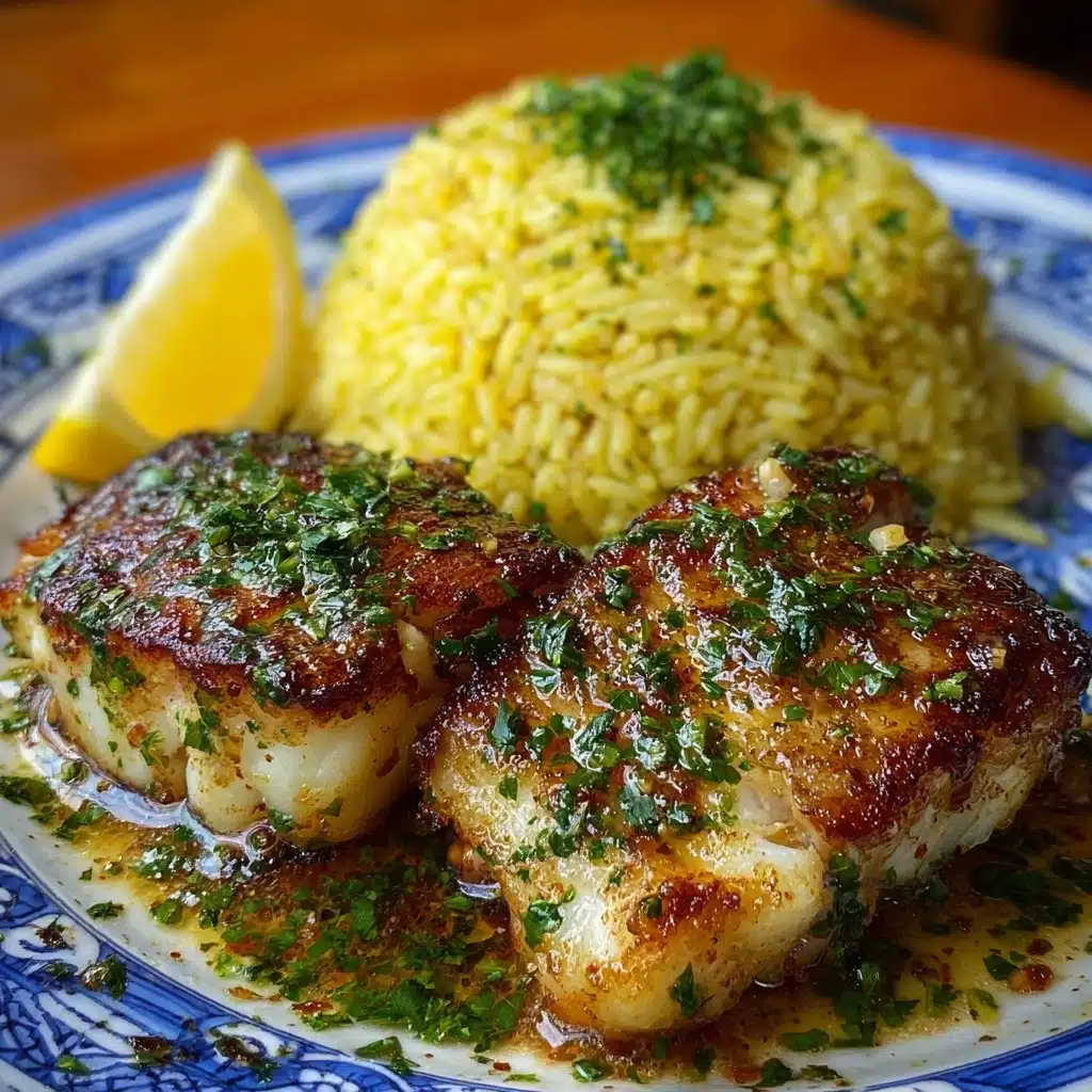 Garlic Butter Cod with Lemon Rice Recipe