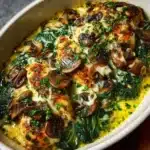 Low-Carb Chicken, Spinach & Mushroom Bake Recipe
