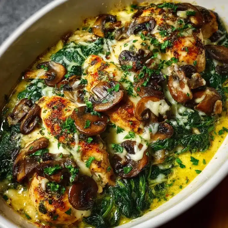 Low-Carb Chicken, Spinach & Mushroom Bake Recipe