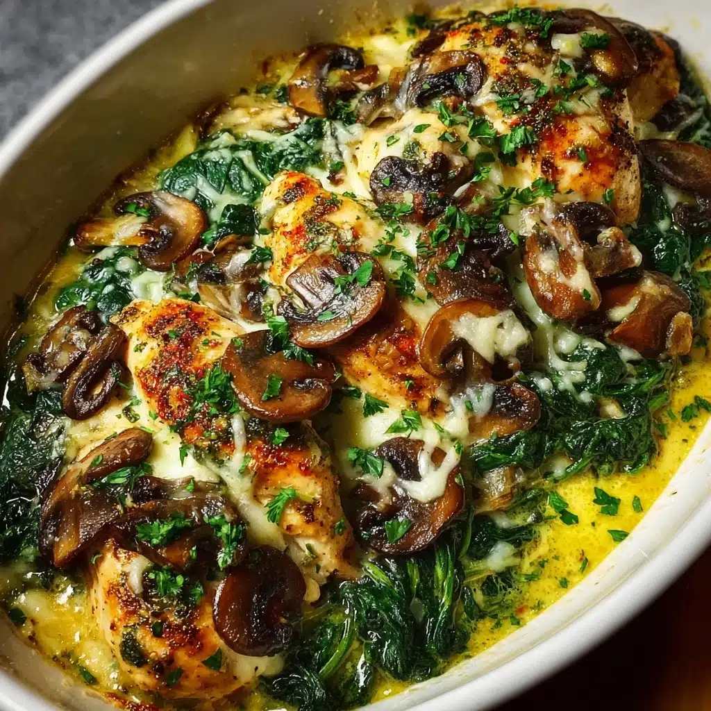 Low-Carb Chicken, Spinach & Mushroom Bake Recipe - Recipe Image
