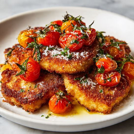 Cutlets with Tomato and Ricotta Topping Recipe