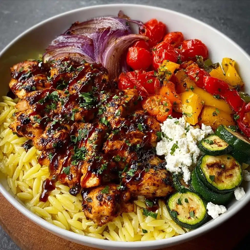 Balsamic Chicken Orzo with Roasted Veggies & Spicy Feta Recipe - Recipe Image