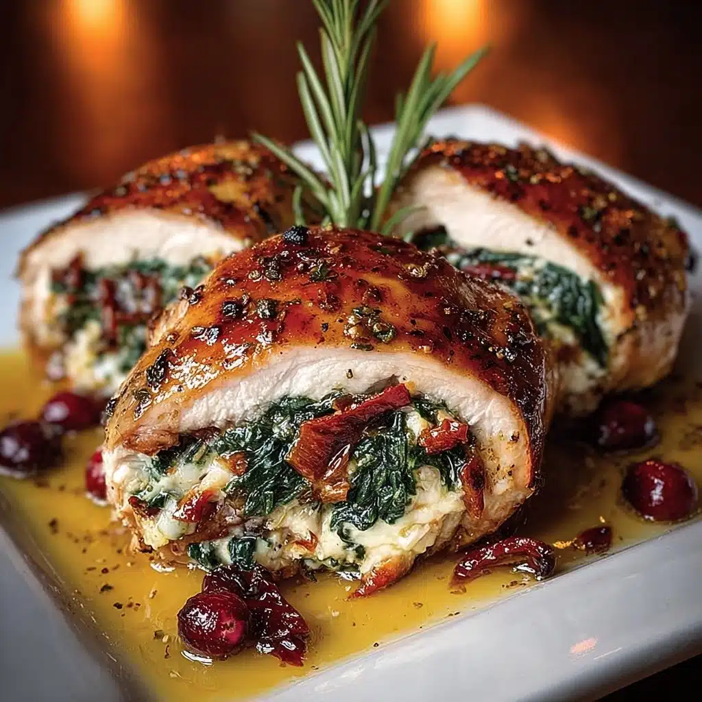 Cranberry & Spinach Stuffed Chicken Breasts with Brie Recipe - Recipe Image