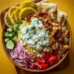 Greek Chicken Gyro Bowl with Lemon Tzatziki Feta Recipe