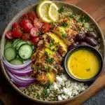 Honey Mustard Chicken Mediterranean Bowl Recipe