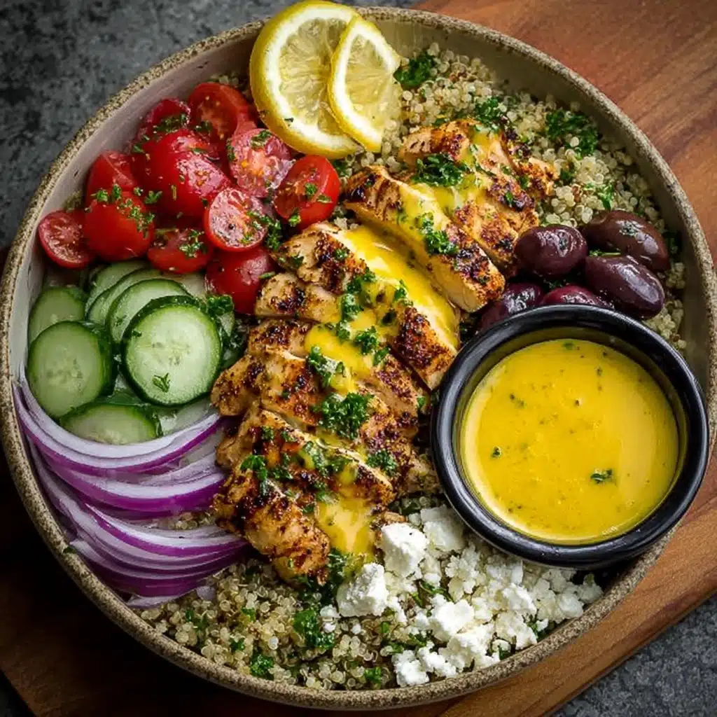 Honey Mustard Chicken Mediterranean Bowl Recipe - Recipe Image