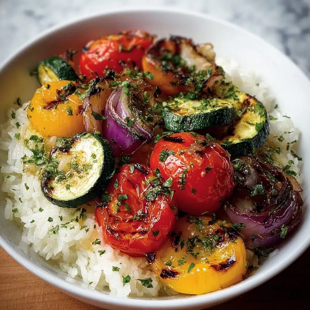 Greek Lemon Rice with Roasted Vegetables Recipe